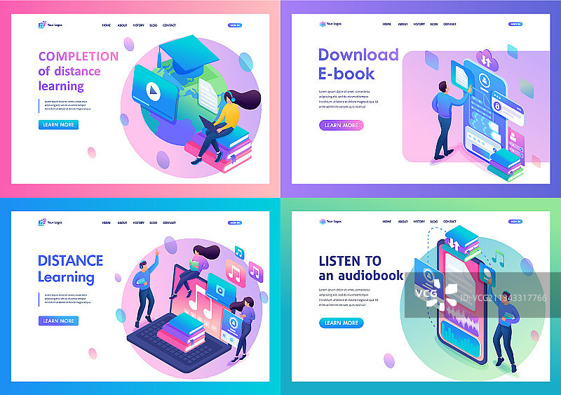 在线2.5D着陆页模板合集图片素材