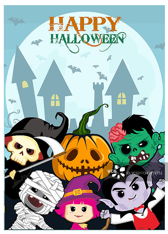 万圣节角色卡片图片素材