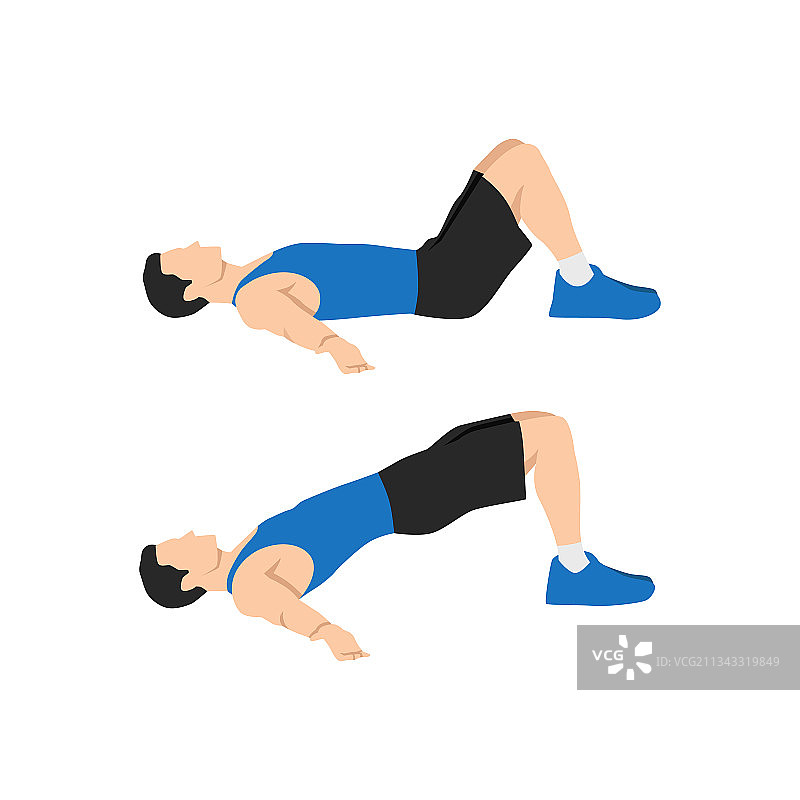 男人做臀桥提臀运动图片素材