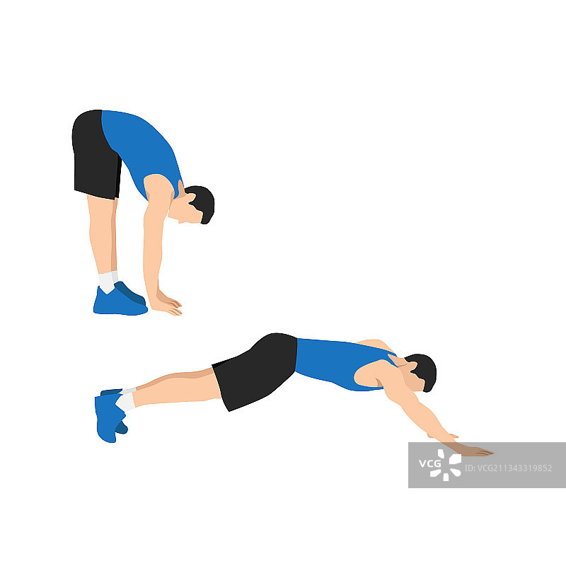 男人做蠕虫爬行运动图片素材