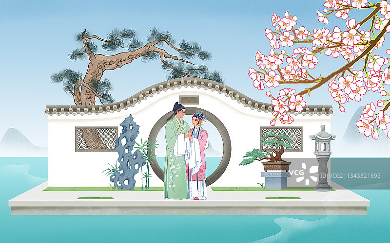 水上园林图片素材