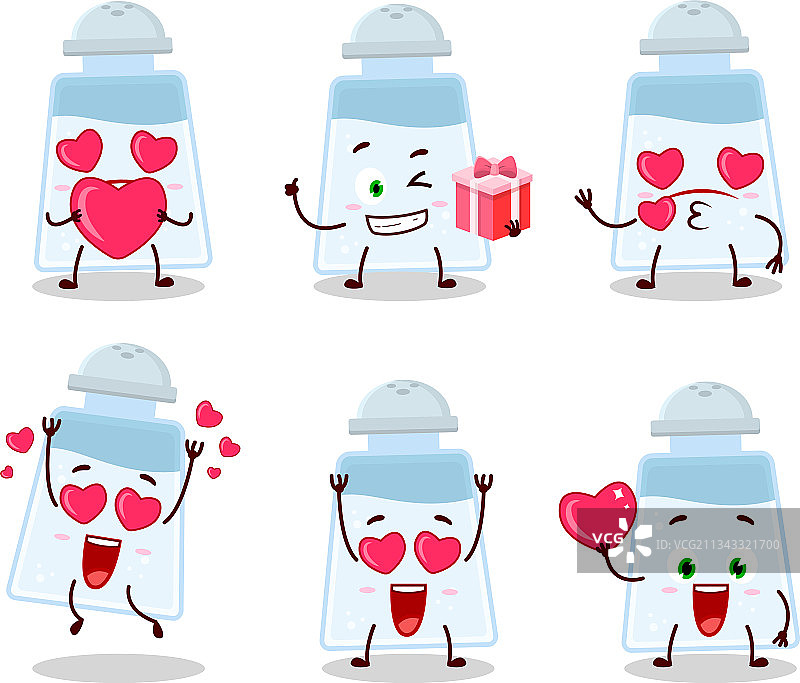 可爱的盐瓶表情符号图片素材