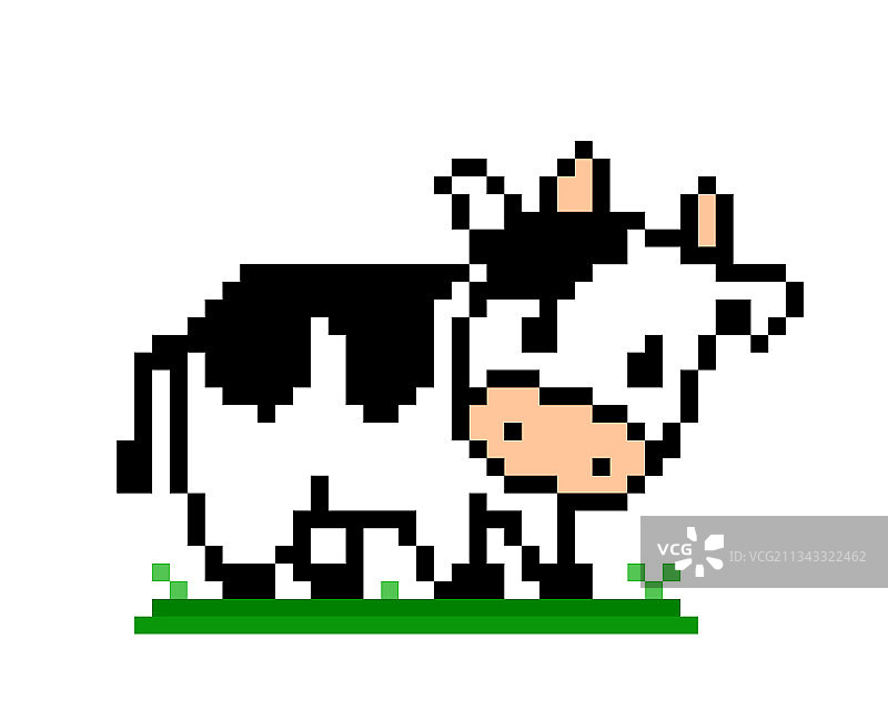 游戏素材奶牛像素图图片素材