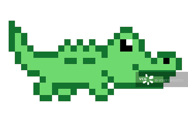 用于游戏素材的像素鳄鱼图片素材