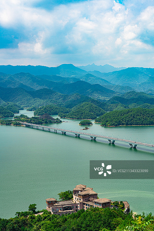 天屿山观千岛湖大桥图片素材