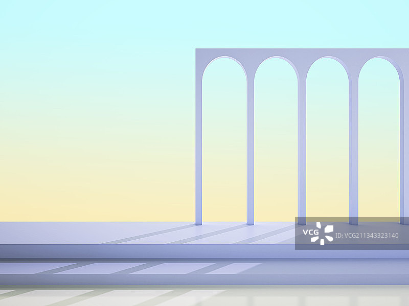 3D三维渲染人造光影展示展台图片素材