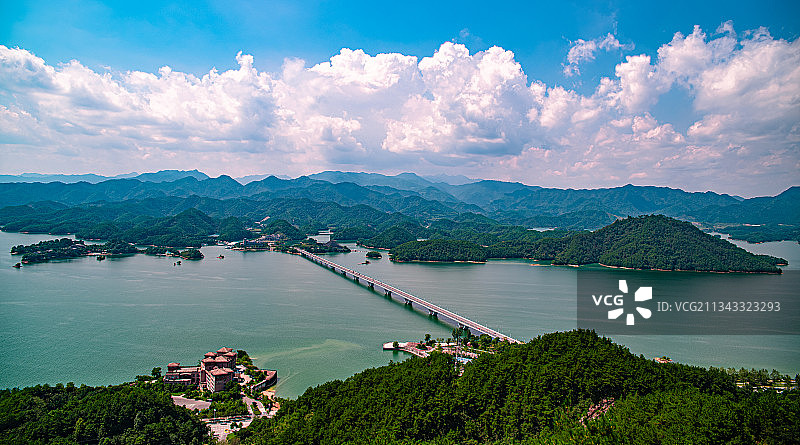 天屿山观千岛湖大桥图片素材