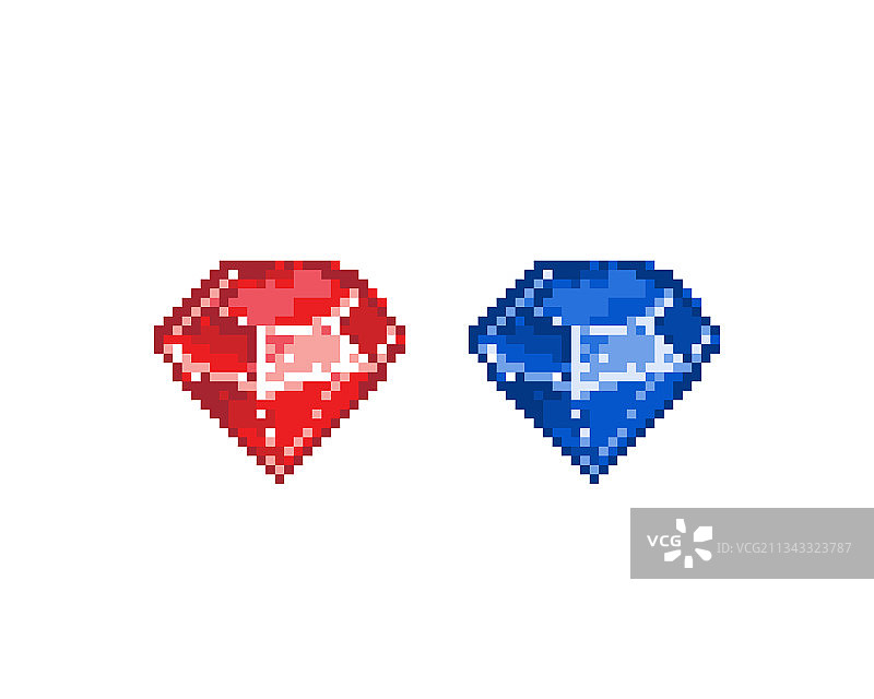 用于游戏素材的像素钻石图像图片素材