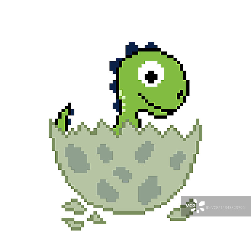 游戏素材：像素恐龙在蛋上图片素材