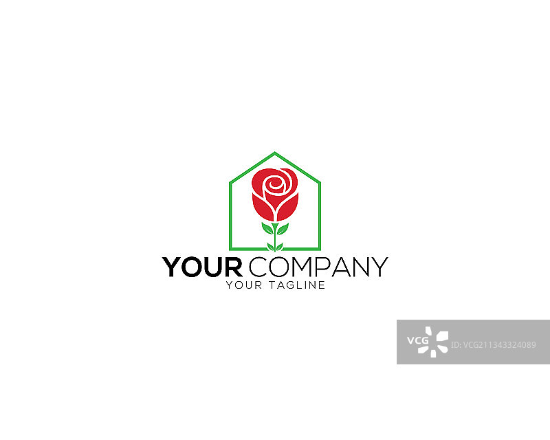 玫瑰标志和图标设计模板图片素材