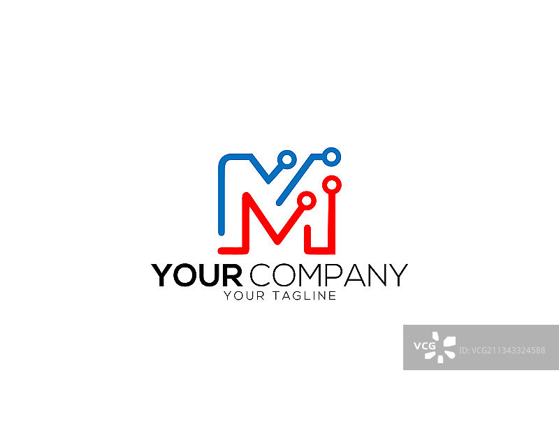 字母M科技图形设计元素图片素材