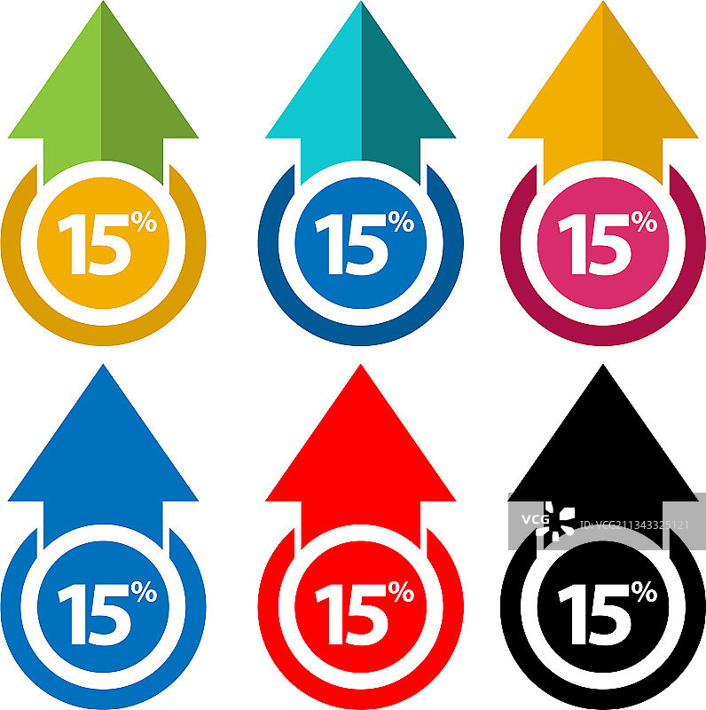 上涨百分之十五箭头图片素材