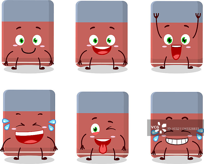 微笑表情的橡皮擦卡通角色图片素材