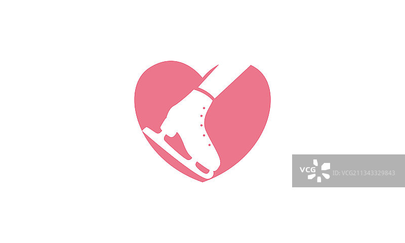 溜冰鞋爱情标志设计图片素材