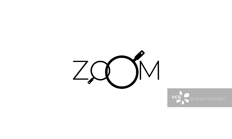 字母ZOOM放大镜标志图片素材