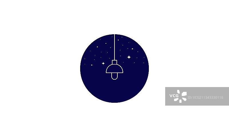 具有夜间logo图标设计的抽象室内灯图片素材
