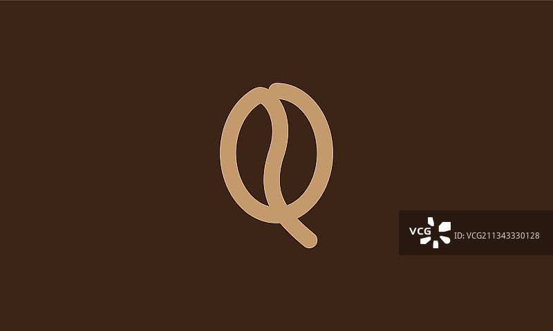 咖啡豆字母Q标志图标设计图片素材