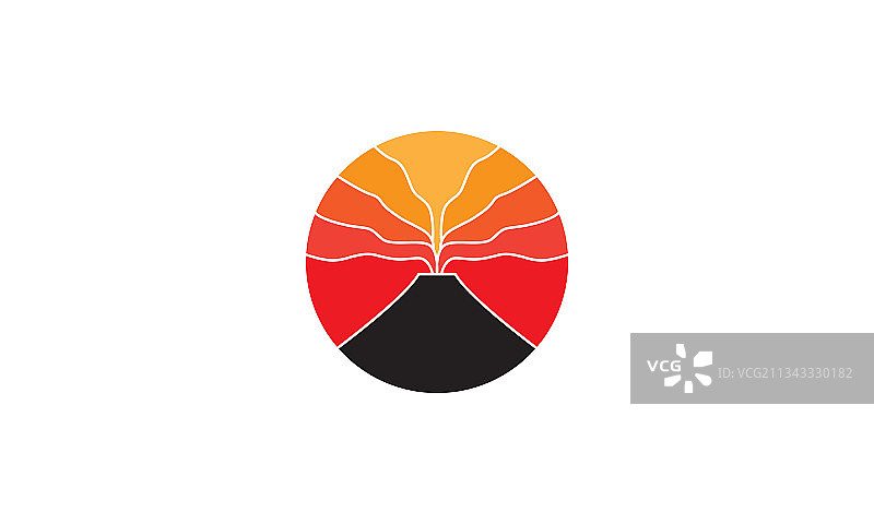 抽象火山喷发标志图标设计图片素材
