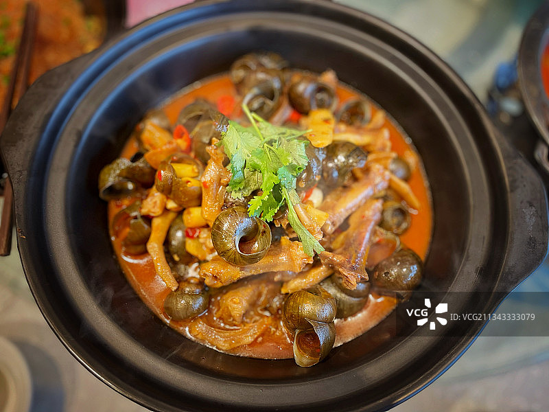 田螺鸭脚煲图片素材