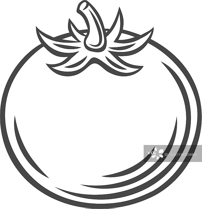 番茄蔬菜轮廓图标图片素材