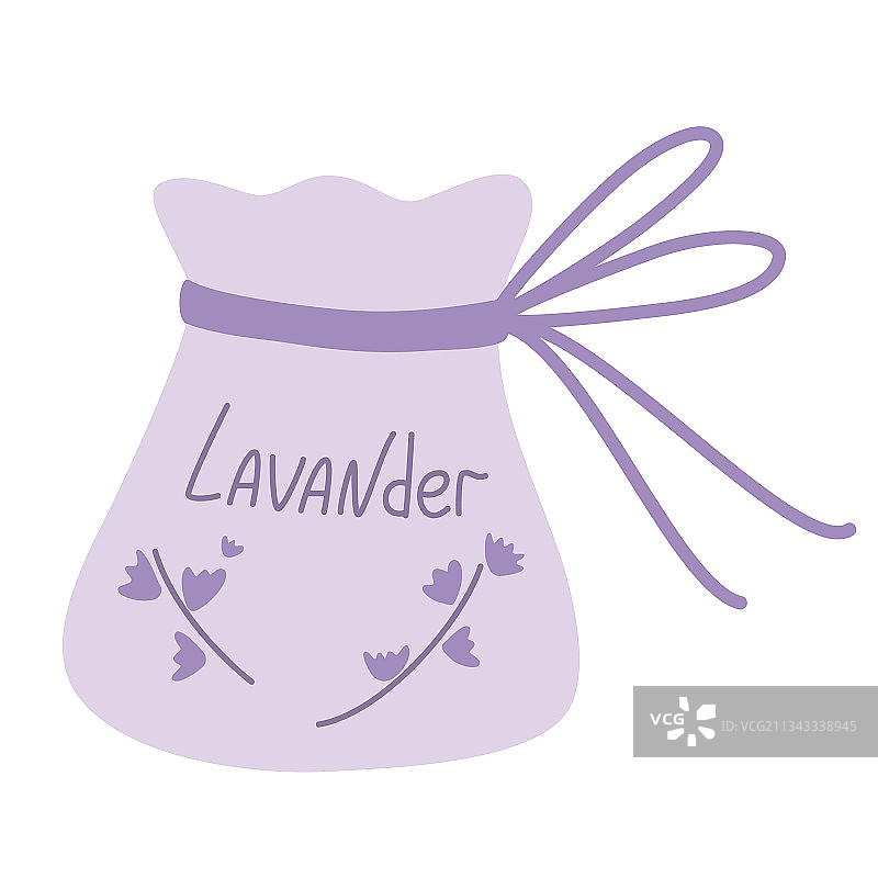 薰衣草花束和纺织袋图片素材