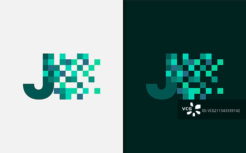 抽象数字字母J标志设计图片素材