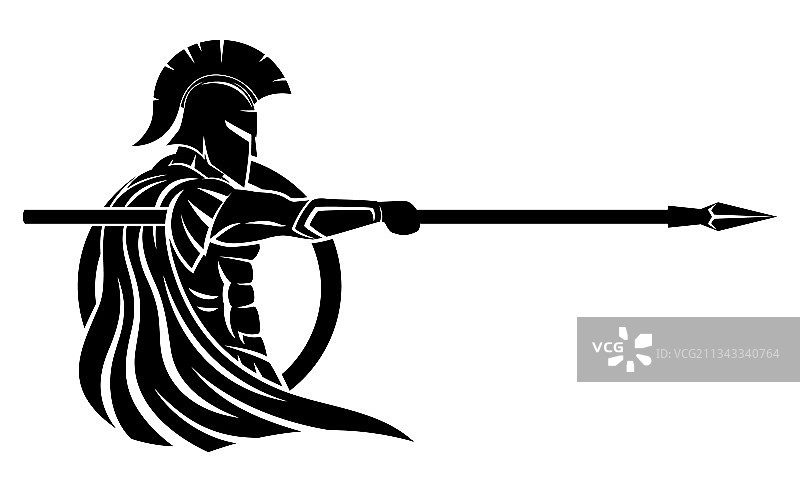 手持矛和盾的斯巴达勇士图片素材