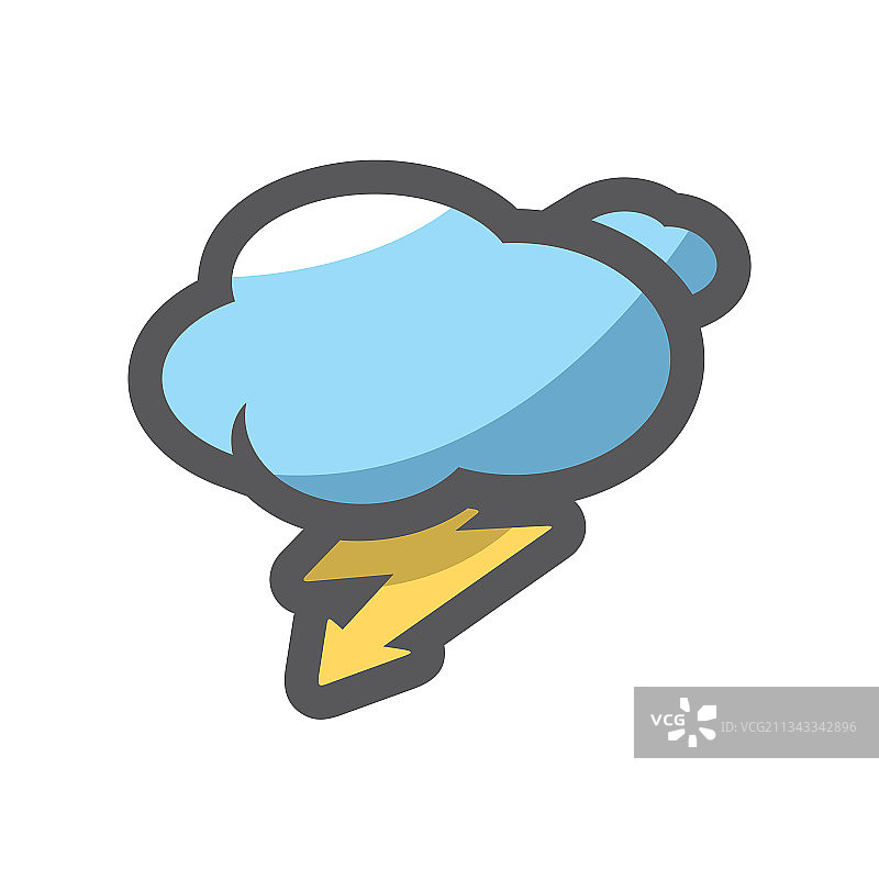 卡通闪电暴风雨天空图标图片素材