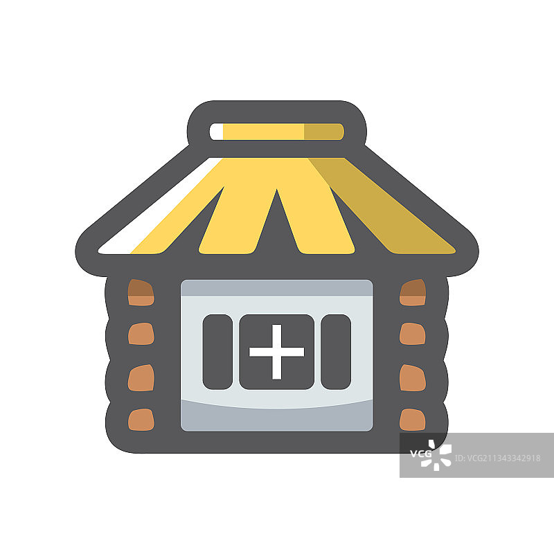 茅草小屋图标卡通图片素材