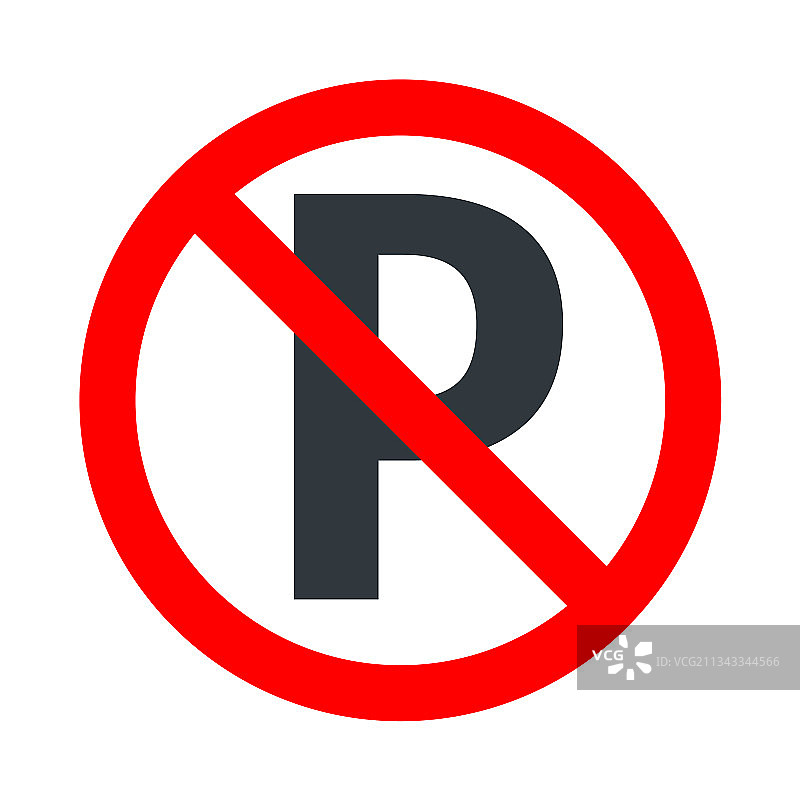 禁止停车红色标志图片素材