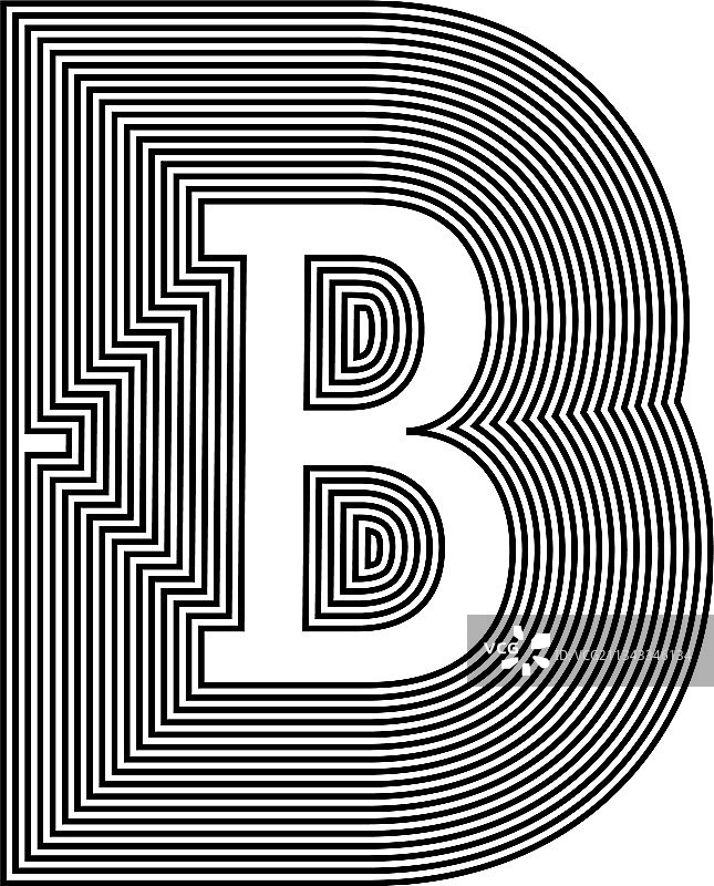 字母B线条标志图标设计图片素材