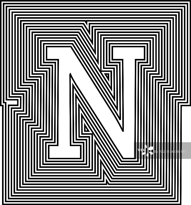 字母N线条标志图标设计图片素材