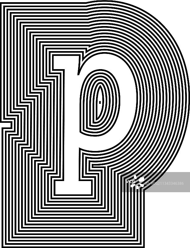 字母P线条标志图标设计图片素材