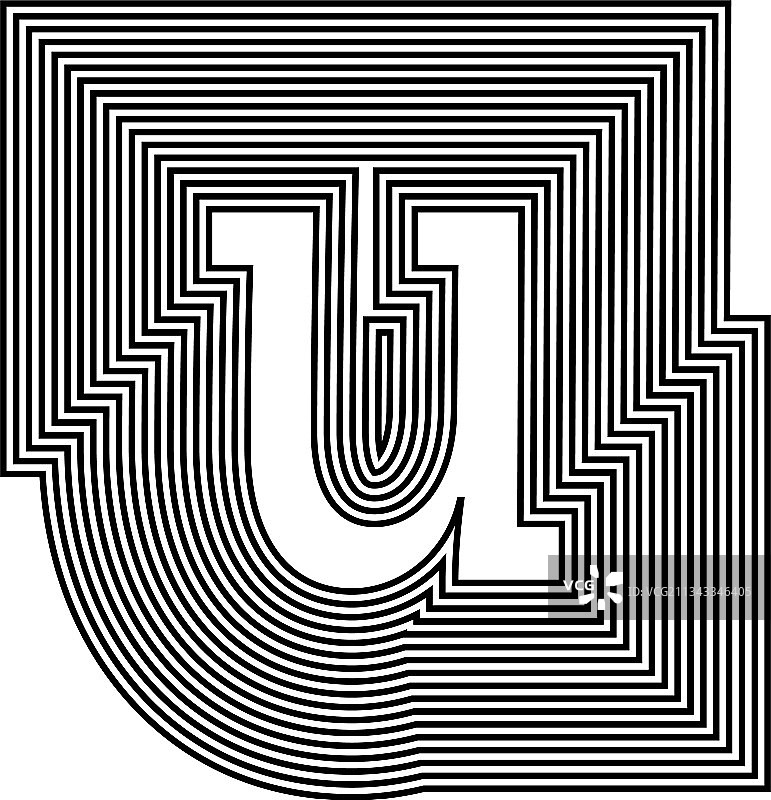 字母U线条标志图标设计图片素材