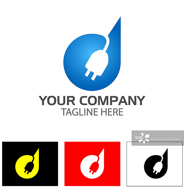 创意字母D与插头图标logo图片素材