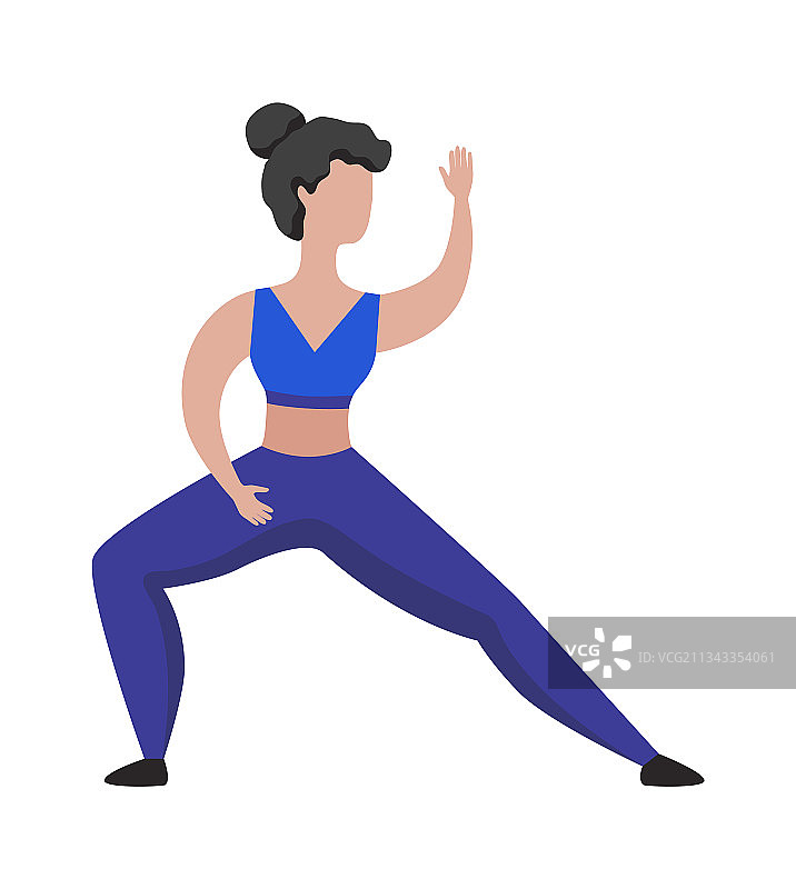 女孩做健身运动图片素材