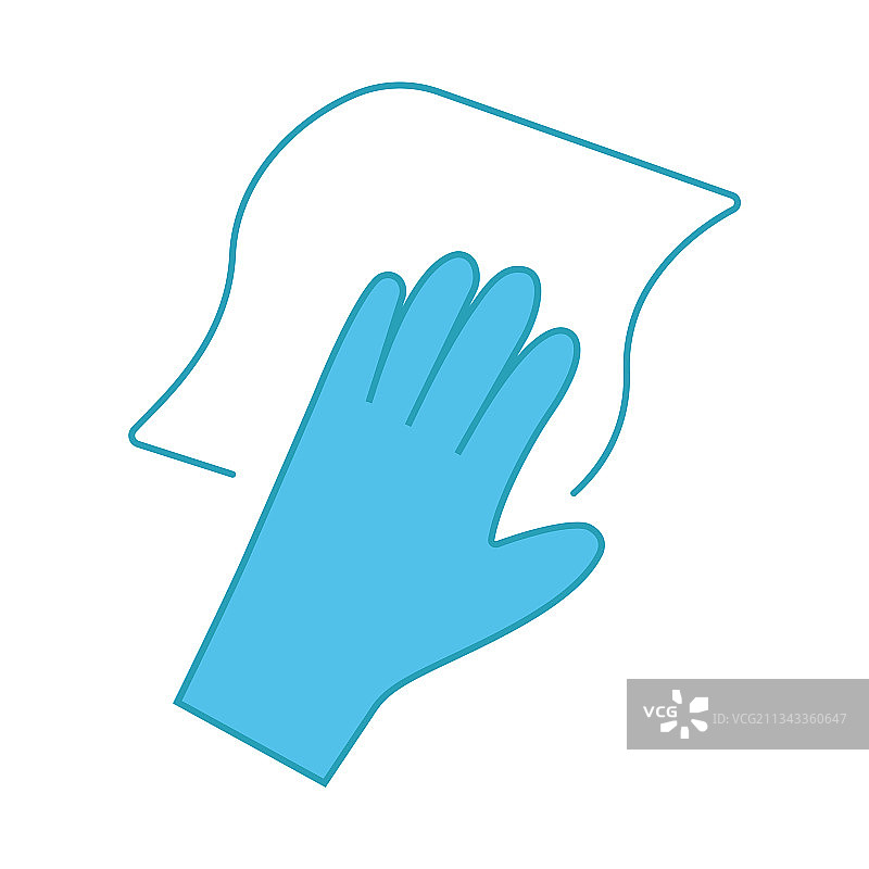 彩色清洁餐巾图标：擦窗布图片素材