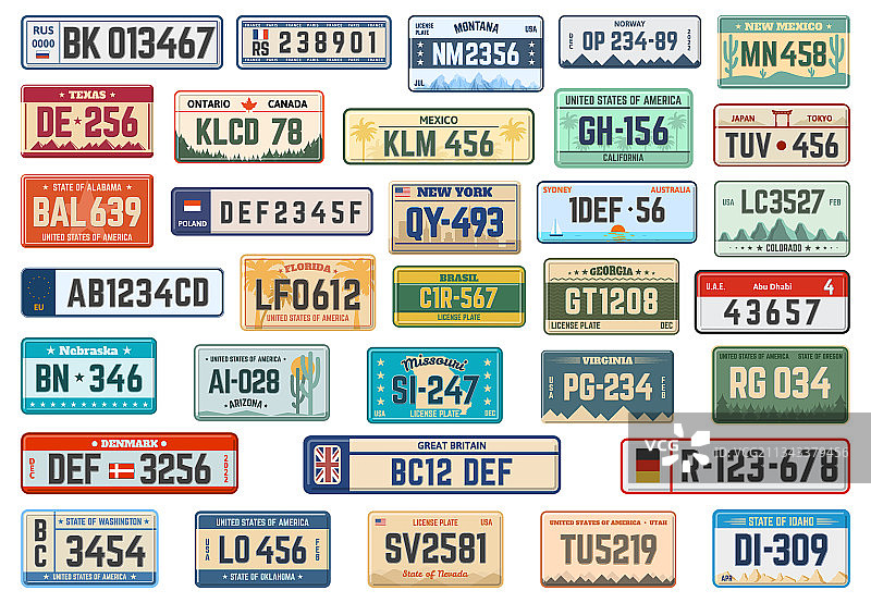 车辆登记牌照图片素材