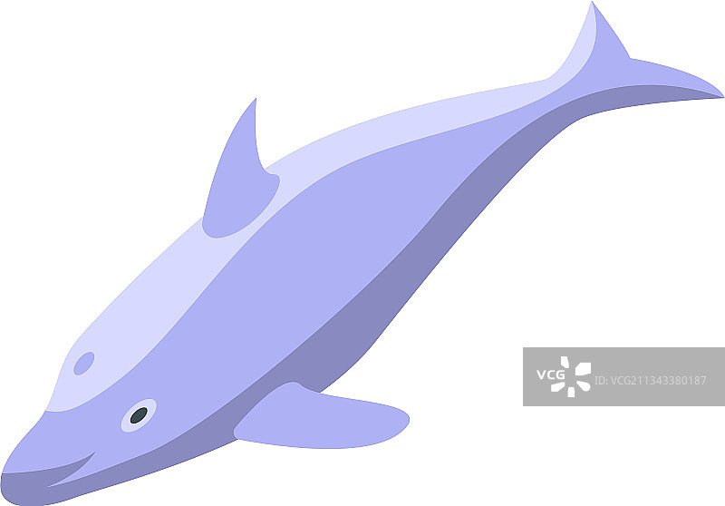 海豚图标2.5D风格图片素材