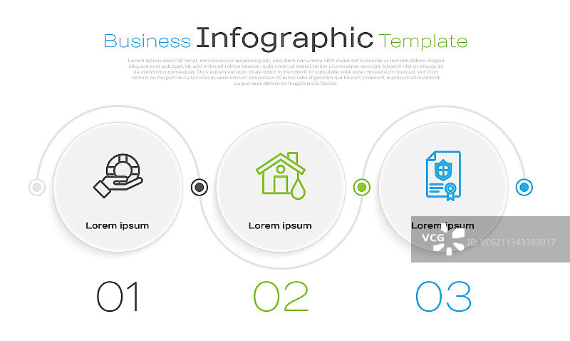房屋洪水与救生圈图片素材