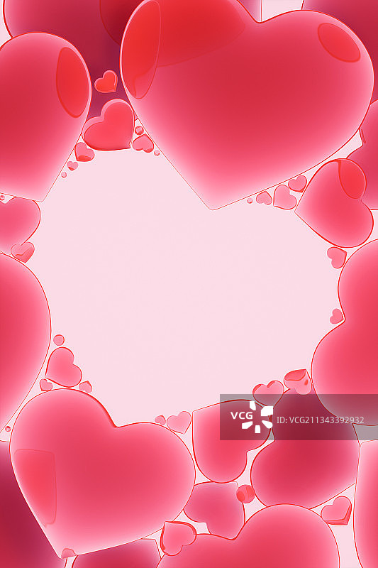 3D渲染的心形背景图片素材