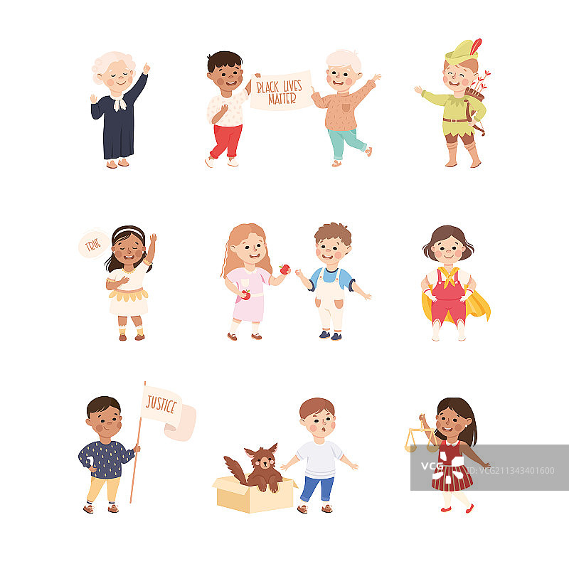 主持正义的友善儿童图片素材