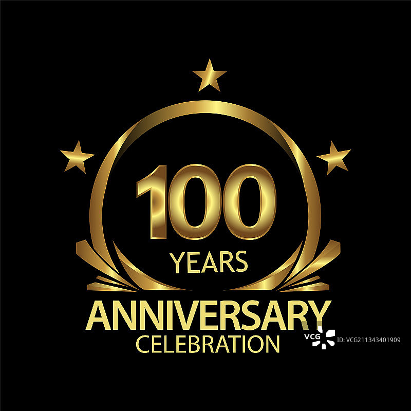 金色一百周年纪念图片素材