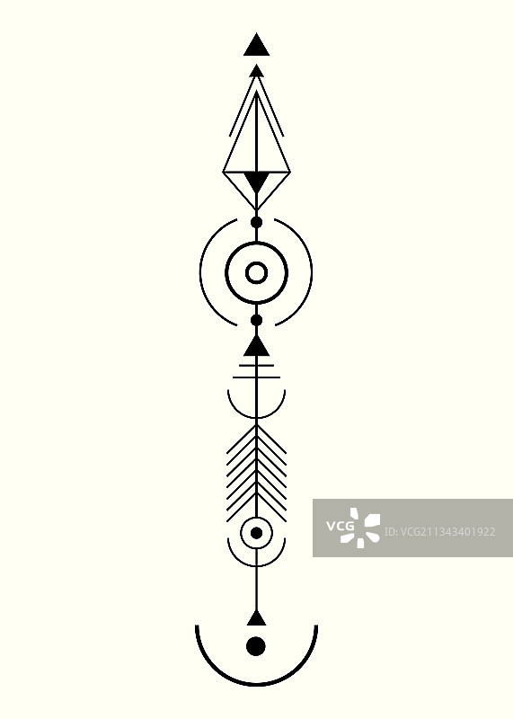 极简图腾纹身箭头设计图片素材