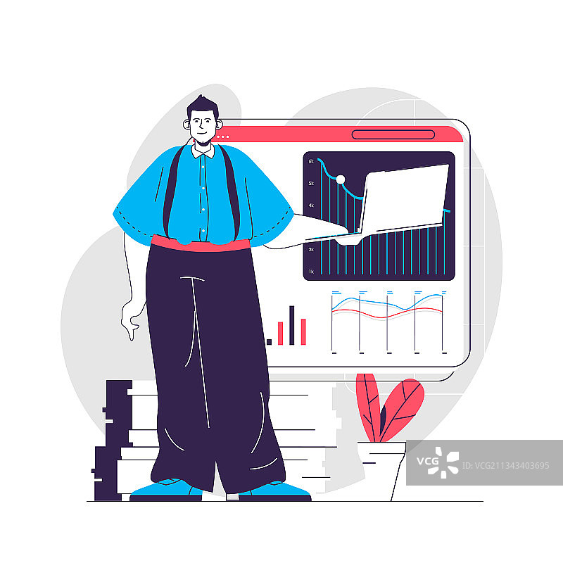 数据分析Web概念分析师工作场景图片素材