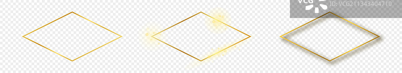 金色发光菱形框架图片素材