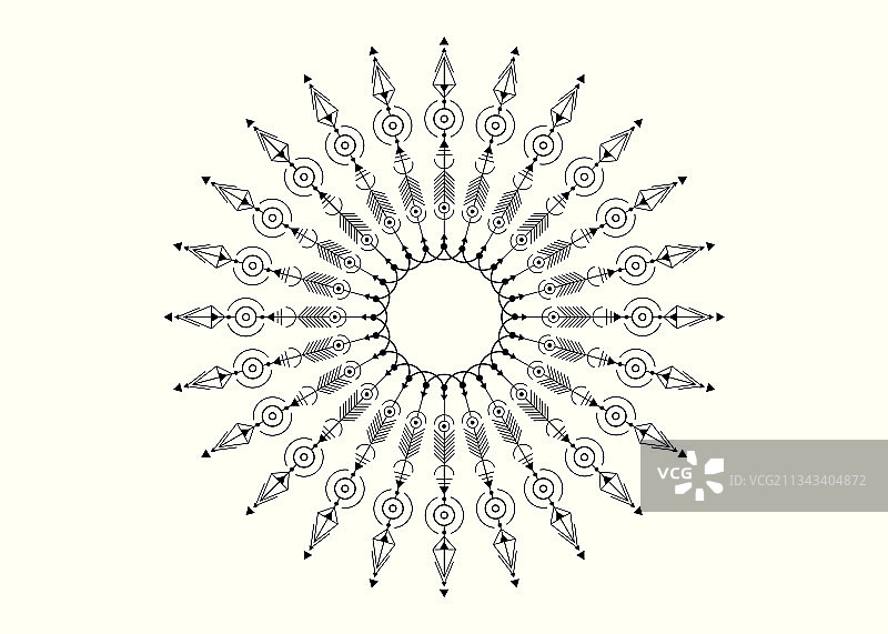 曼陀罗图形民族箭头纹身设计图片素材