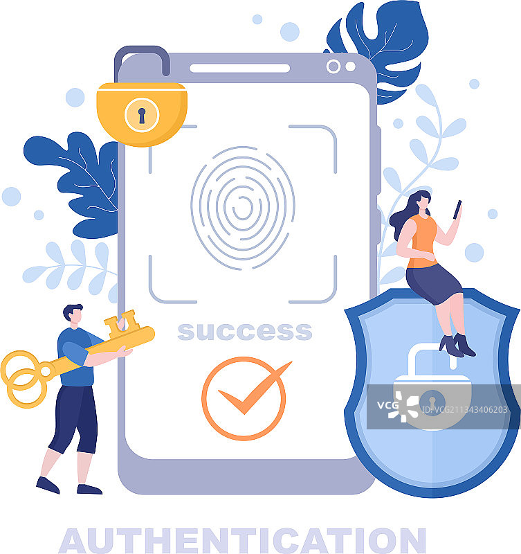 通过手机或电脑进行身份验证安全保护图片素材