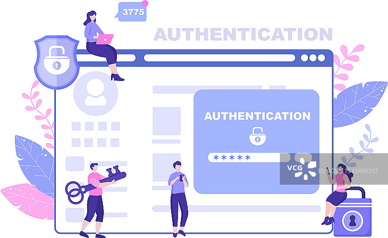 通过手机或电脑进行身份验证安全保护图片素材