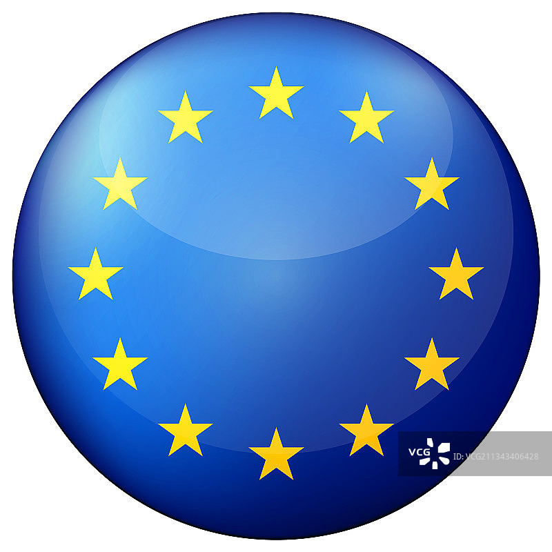 带有欧盟旗帜的玻璃灯球图片素材